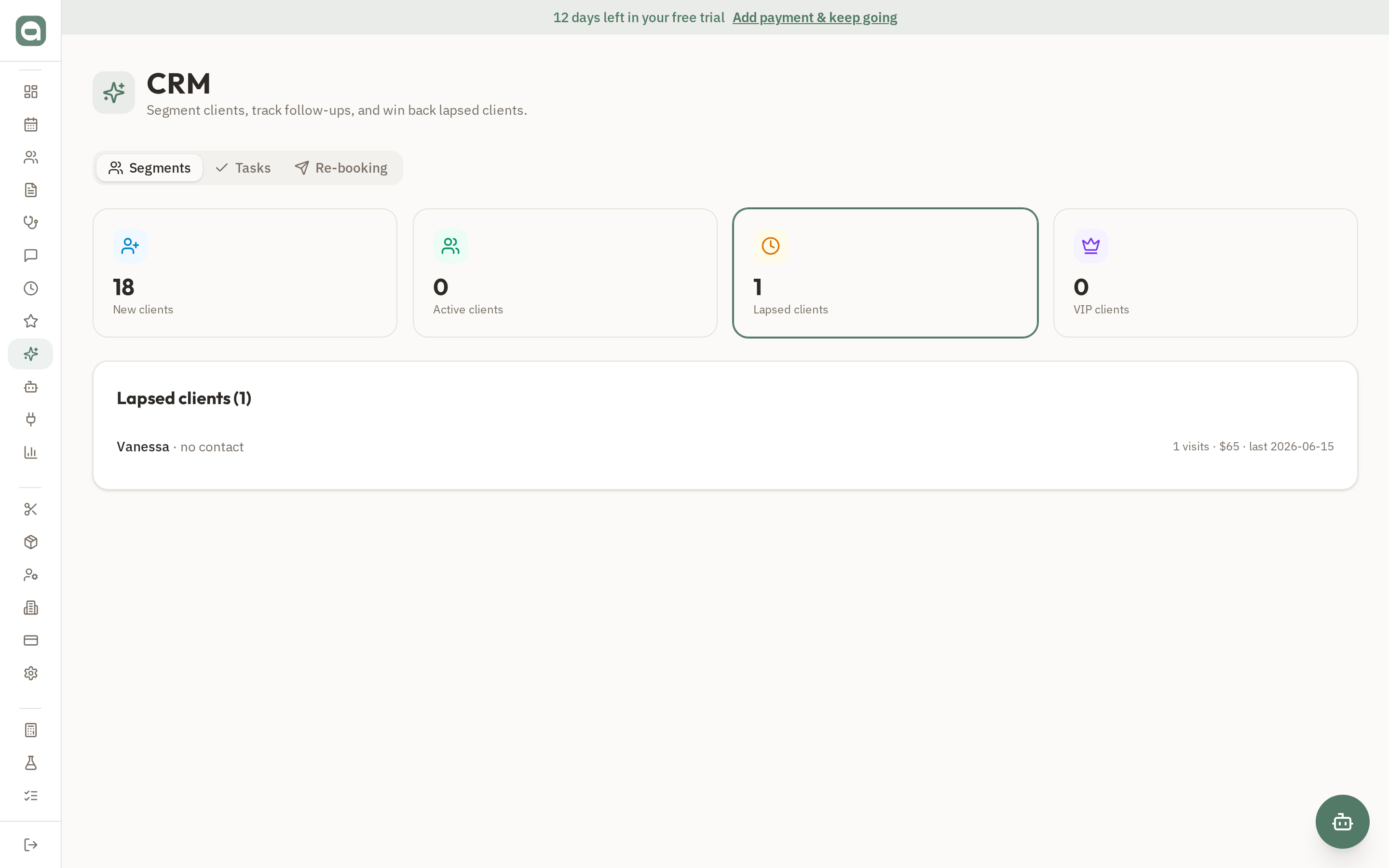 CRM & client retention screenshot